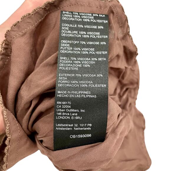 NEW Anthropologie Fringed Jacquard Velvet Halter Dress Brown / Black - Sz 14 - Picture 12 of 12